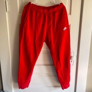 Red, Nike joggers